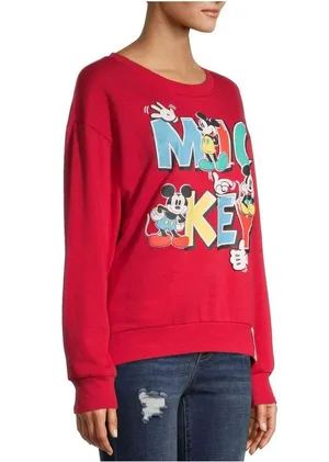 Disney Red Mickey Mouse Sweatshirt SZ:L thumbnail 3