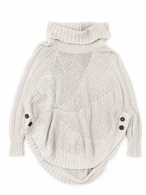 Anthropologie Angel of the North Harvest Moon Cotton Poncho Sweater Size S thumbnail 4