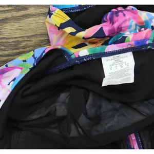 Swim Solutions Garden Dreams Flutter-Sleeve One-Piece Swimsuit Navy Blue Multi 8 thumbnail 5
