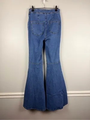 Free people we the free ultra flare pull on denim jeans size 27 thumbnail 4