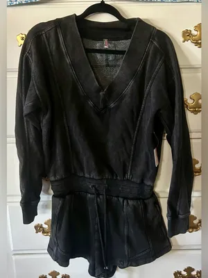 Free People Intercept Romper Black thumbnail 6
