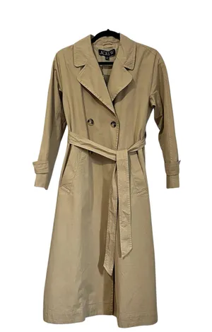 NOWT J. Crew Relaxed Heritage Chino Tan Trench Coat 100% Cotton (Size XXS) thumbnail 3