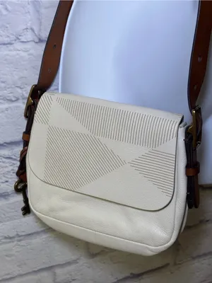 Vintage Fossil Harper Saddle Ivory Cream Leather Crossbody Bag Y2K Key Charm thumbnail 14
