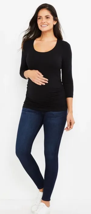 AG Adriano Goldschmied Maternity Baby Stretch Comfort Solid Wash Jeans Size 24 thumbnail 1