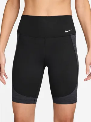 NWT Nike One Dri-FIT Women’s 8” High-Rise Training Biker Shorts Black Gray thumbnail 1