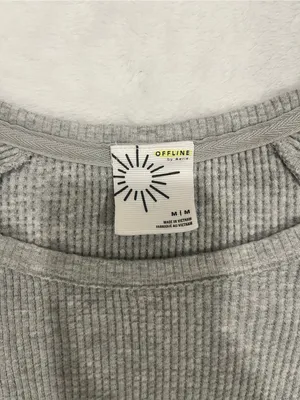 OFFLINE by Aerie Waffle Knit Raglan Long Sleeve Top - Medium thumbnail 3