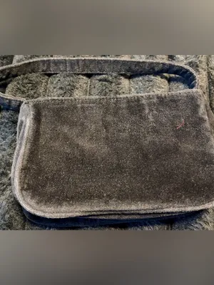 90’s Little Charcoal Suede Mini Bag with Brass Studs thumbnail 2