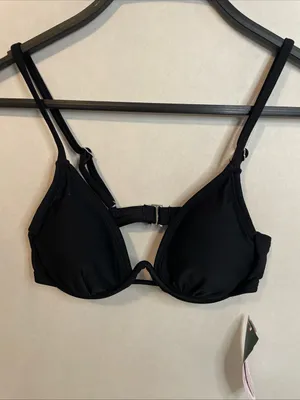 Wild Fable Classic Black Bikini Top w/ Removable Pads. Underwire. Size: XXS (00) thumbnail 5