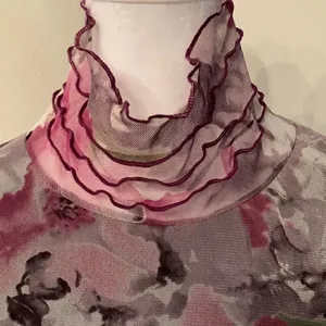 Size small long sleeve Purple pink and green flowered long sleeve top EUC thumbnail 3