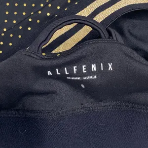 Allfenix Black and Gold Polka Dot Sports Racerback Bra Small thumbnail 3