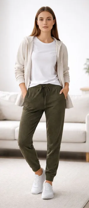 Gap GapFit Brushed Tech Jersey Joggers Dark Olive Loungewear Workout Small thumbnail 1