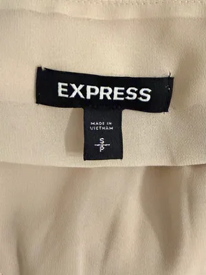 Express Size Small Beige Satin Camisole Tank Top Lace Trim Adjustable Straps thumbnail 4