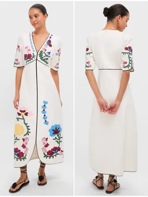 NWT Hunter Bell Margaritte Stitchtopia Embroidered Maxi Dress Size 6 thumbnail 13