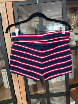 Wild Fable foldover shorts waist low rise striped navy red white parke thumbnail 4