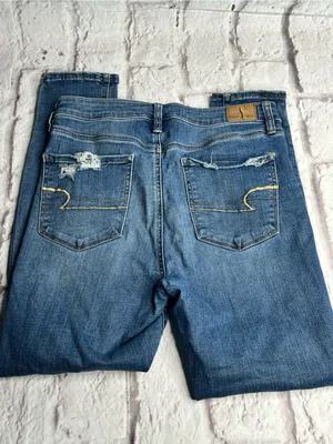American eagle outfitters super hi-rise jegging crop jeans size 12 thumbnail 7