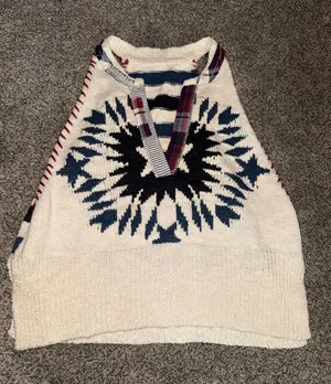 Free People Americana Knit Sweater Tank Top - no tag. Will fit S/M thumbnail 1