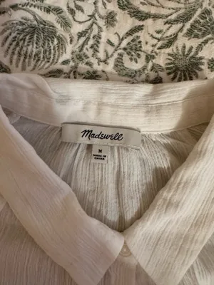 Madewell White Short Sleeve Button-Up Blouse thumbnail 2