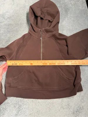 Lululemon scuba Brown oversized Half-Zip Hoodie sweatshirt XS/S thumbnail 7