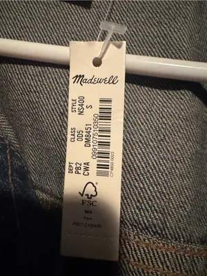 Madewell Button‑Front Denim Jacket in Charleston Wash — Women’s Size S, NWT thumbnail 3