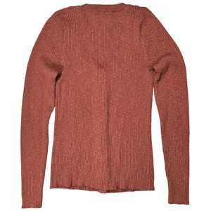 Madewell XS Ribbed Scoopneck Cardigan Sweater Weathered Brick NG738 Cotton Blend thumbnail 2