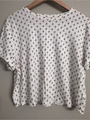 BODEN Floral Jersey Tee White Size 12 thumbnail 2