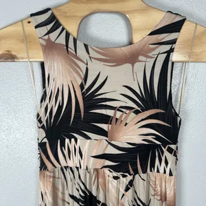 Soft Surroundings Palm Print Maxi Dress Medium Petite‎ MP Vacation Beach Cruise thumbnail 4