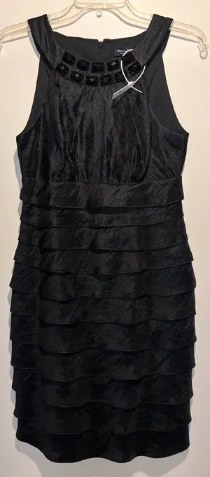 Your Sixth Sense NWT Black Flapper Style Halter Jewel Detail Neck Dress SZ 36/ 4 thumbnail 1