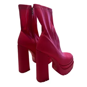 Azalea Wang Icing Monochrome Chunky Bootie in Pink, Size 8.5 thumbnail 4