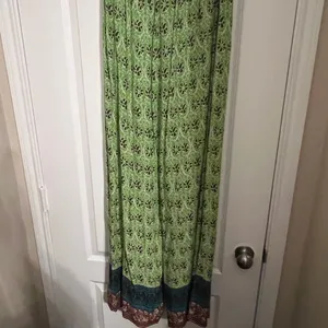 Zara Green and Brown Floral Skirt thumbnail 3