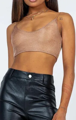 Princess Polly Sparkly Crop Top thumbnail 1