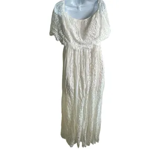Baltic Born Caroline Lace Maxi Dress Sz M Off Shoulder Sheer Romantic Photoshoot thumbnail 3