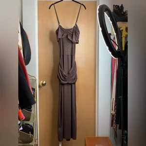 Commense Chocolate Brown Twist-Front Midi Dress. Size-Large Soft Sexy thumbnail 4