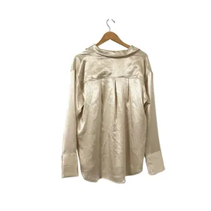 FREE PEOPLE Shooting For The Moon Satin Long Sleeve Button Up Top Shirt Blouse thumbnail 7