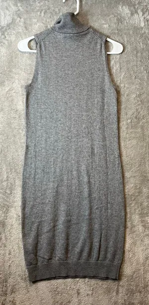 One Grey‎ Day Cotton Merino Wool Blend Mock Neck Dress Sleeveless Grey Size XS thumbnail 1