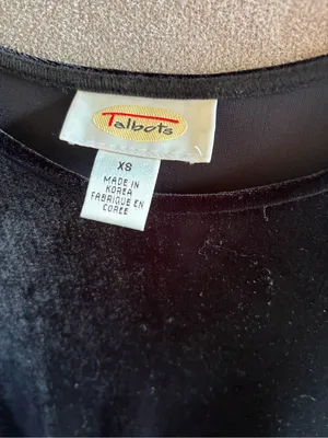 Talbots Black Velvet Short-Sleeve Maxi Dress XS thumbnail 2