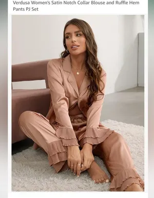 Verdusa Women’s Satin Ruffle Pajamas thumbnail 13