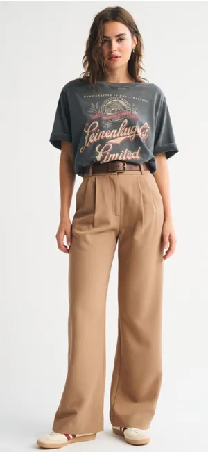 Abercrombie NEW Sloane Tailored Wide Leg Pant size 2 thumbnail 1