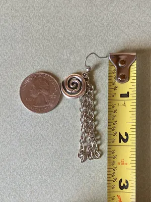 Handmade swirl/spiral chain dangle earrings🌀💚⭐️ thumbnail 7