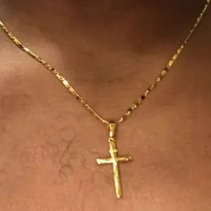NEW 24k Yellow Gold Vermeil Crucifix Cross Pendant Necklace,‎ 16-18” thumbnail 12
