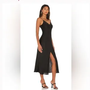 Free people smoke and mirrors slip dress satin evening party black Carolyn b 90s thumbnail 5