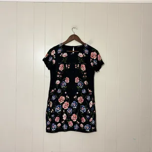 Abercrombie & Fitch Black Floral Mini Dress S Short Sleeve A-Line Cottagecore thumbnail 2