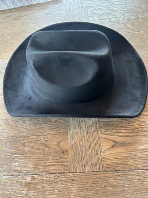 Vegan Suede Cowboy Hat Black thumbnail 3