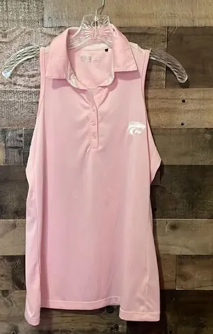 Ping Pink Sleeveless Kansas State Embroidered Golf Polo thumbnail 1