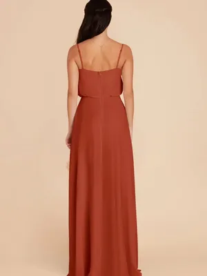 Birdy Grey Rust Spaghetti-Strap Maxi Dress with Side Slit thumbnail 3