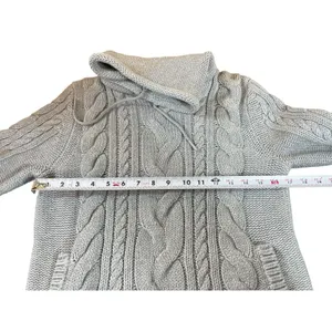 L.L. Bean Cable Knit Cowl Neck Sweater Chunky PS Cozy Outdoor Heavy Heritage thumbnail 7