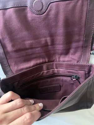 Frye Leather Crossbody Bag in Deep Burgundy maroon thumbnail 7