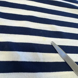 Anne Klein Navy White Striped Asymmetrical Hem Knit Sweater Top Large Coastal thumbnail 9