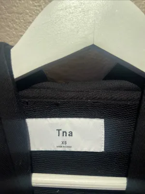 TNA Aritzia Women’s Logo Hoodie Sweatshirt Black White Size XS thumbnail 5