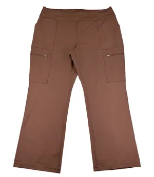 Duluth Trading Co Noga Namastash Bootcut Pants Brown Cargo Womens XXL Reg 52836 thumbnail 1