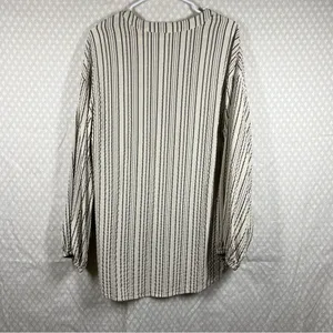 Free People Grey Cream Striped Rhythm Of The Night Tunic‎ Top thumbnail 6
